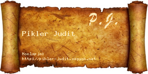 Pikler Judit névjegykártya
